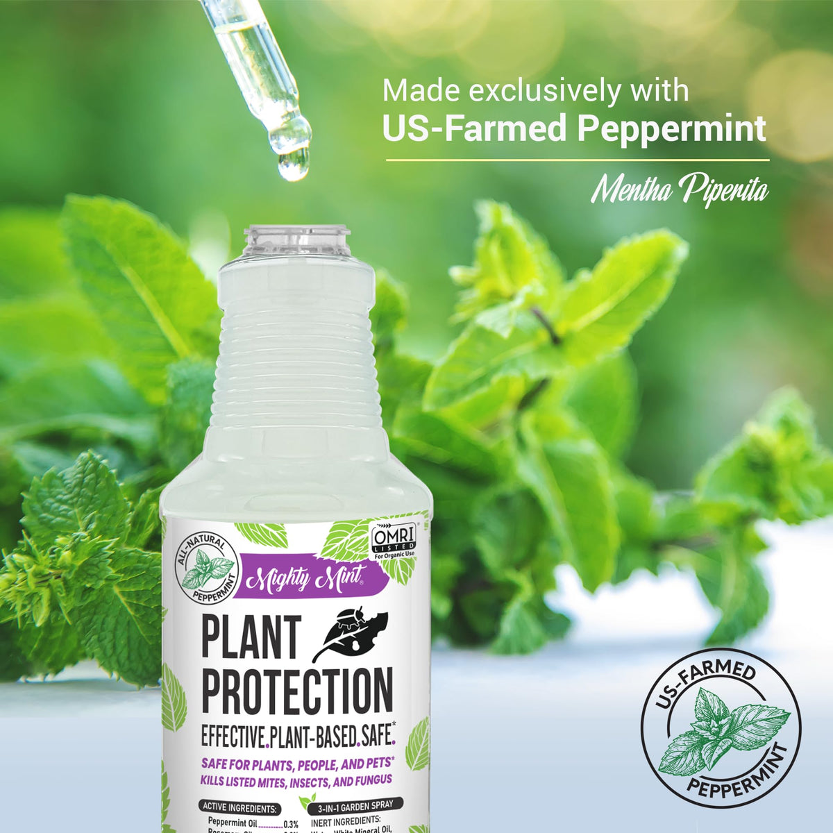Mighty Mint Peppermint Oil Plant Protection Spray safe indoor use with directions
