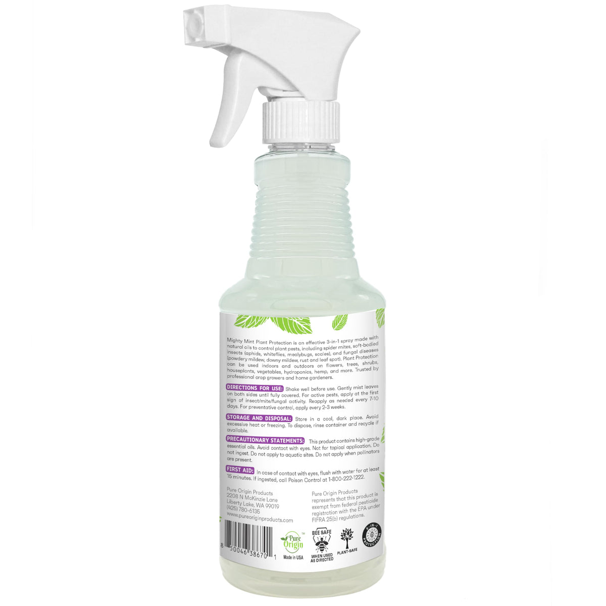 Mighty Mint Peppermint Oil Plant Protection Spray shows quick, even spray coverage