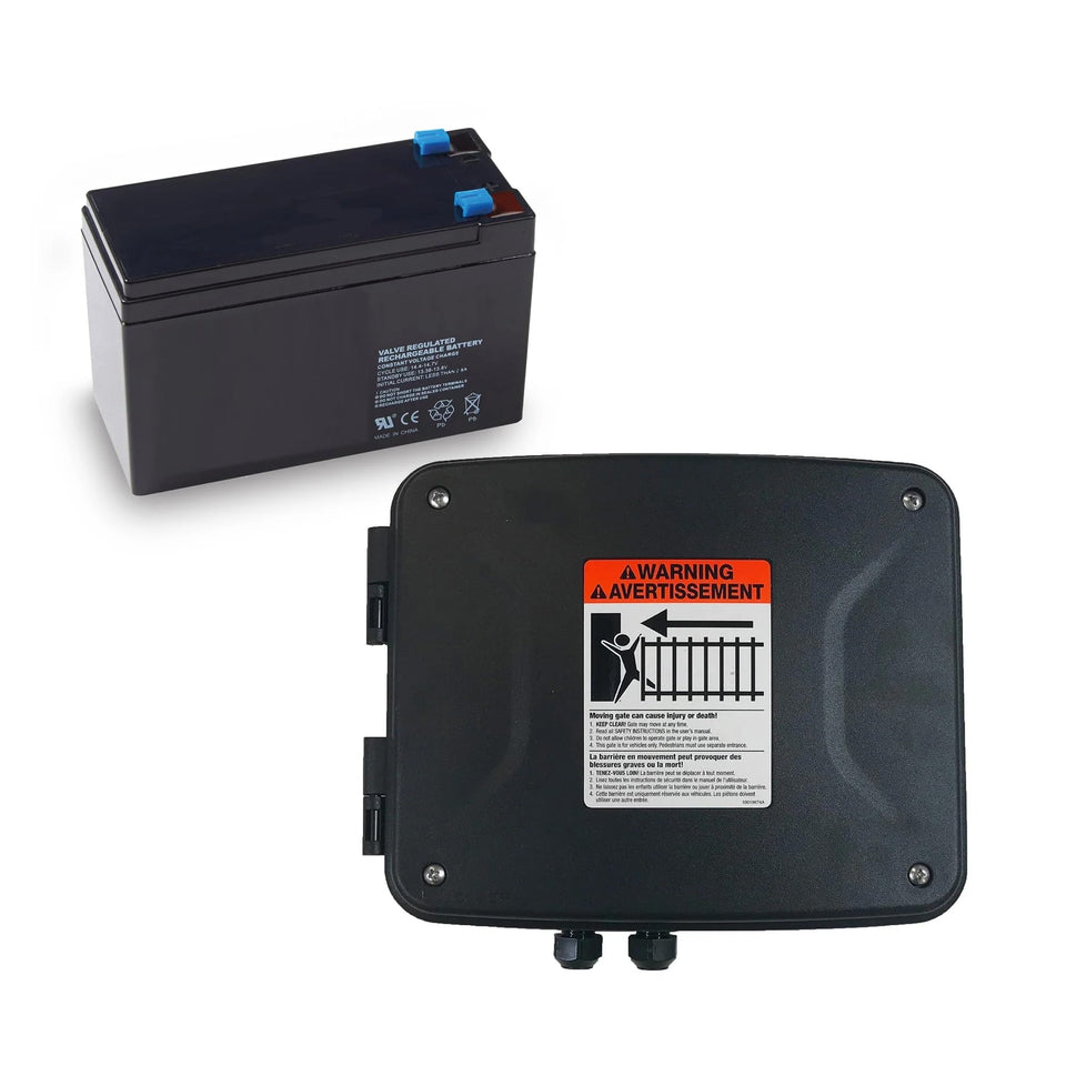 Mighty Mule MMB200 enclosure front view for secure outdoor mounting.