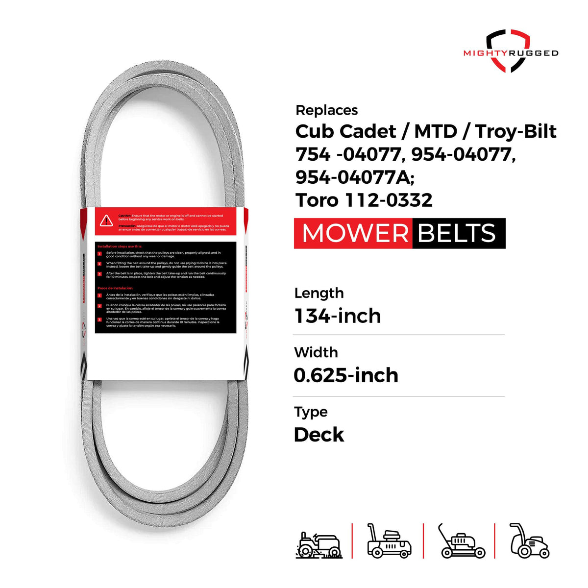 MightyRugged aramid cord belt highlights durability and heat resistance.