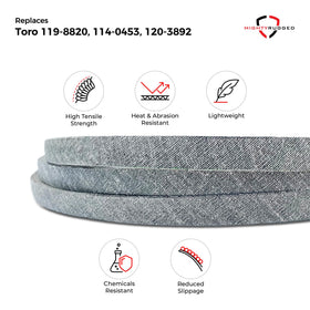 MightyRugged Toro belt assembly closeup highlighting durable aramid cord.