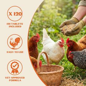 Miguelina Dewormer eggs icon indicating safe eggs for laying hens.