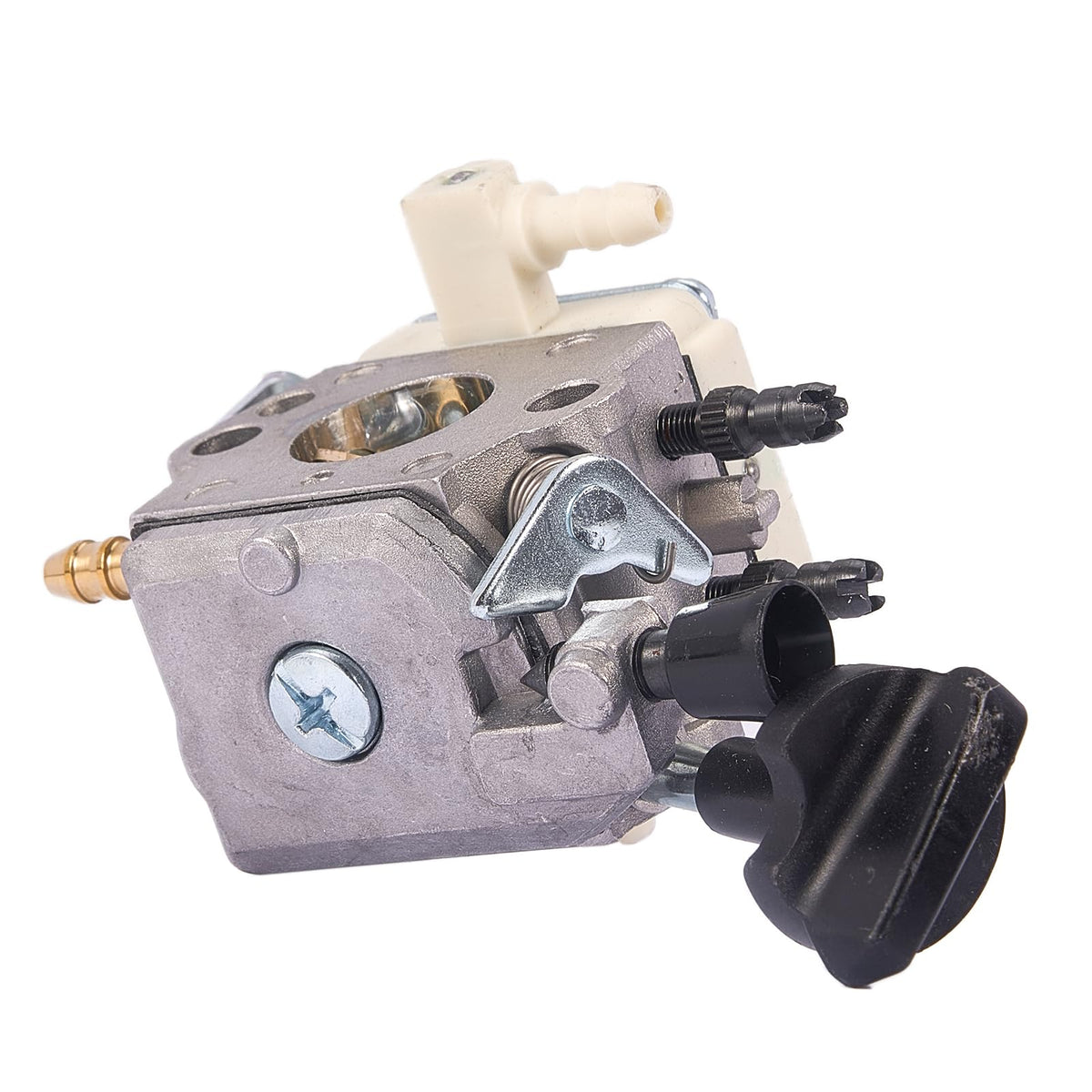 Carburetor installation view illustrating easy alignment and fit.