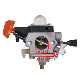 Mikatesi carburetor fits Stihl brushcutters such as FS91 for reliable power.