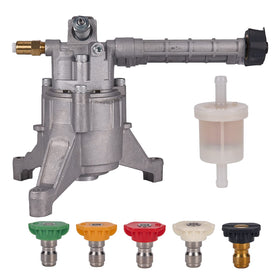 Mikatesi vertical pump with 7/8\" shaft ready for high‑pressure cleaning.