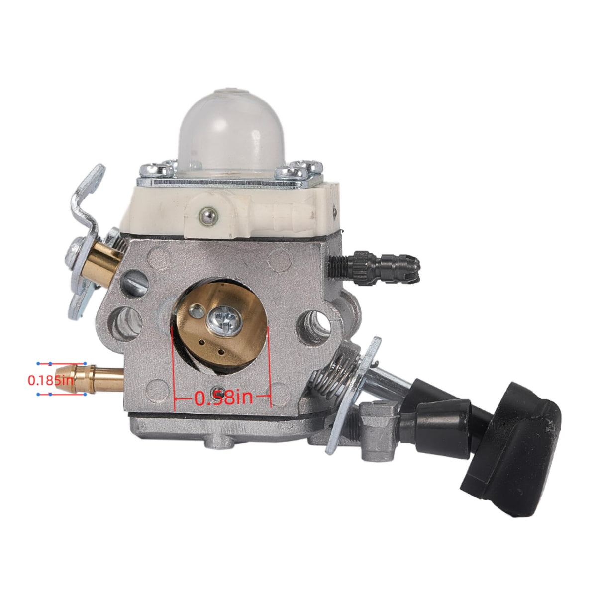 ZAMA-compatible Mikatesi carburetor close-up showing model compatibility with C1M-S261B/C1M-S261C.