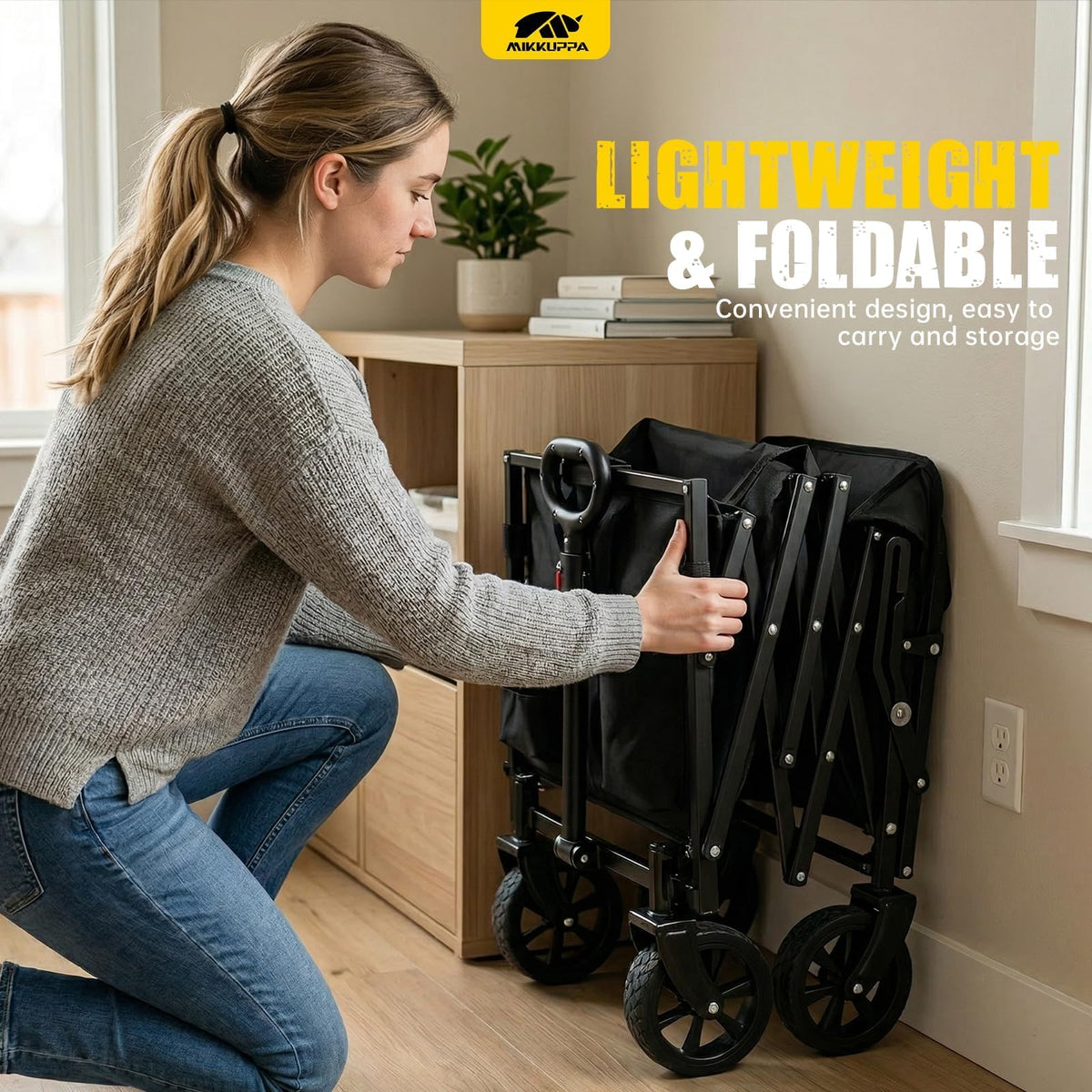 MIKKUPPA alloy frame supports up to 340 lbs.