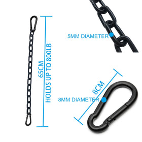 MIKMAYTOO packaging includes two chains and four carabiners for easy setup.