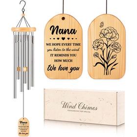 Milcier Nana wind chimes with six aluminum tubes create gentle outdoor melodies.