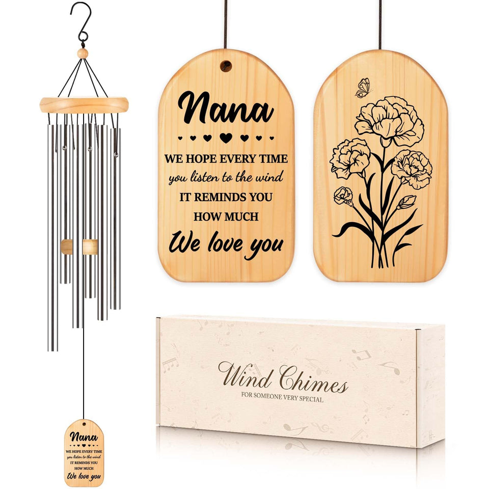 Milcier Nana wind chimes with six aluminum tubes create gentle outdoor melodies.