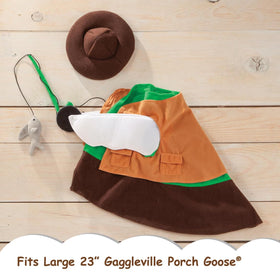 Attached fabric arms complete the adorable angler costume.