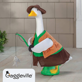 Gaggleville fishing hat with elastic strap keeps hat secure.