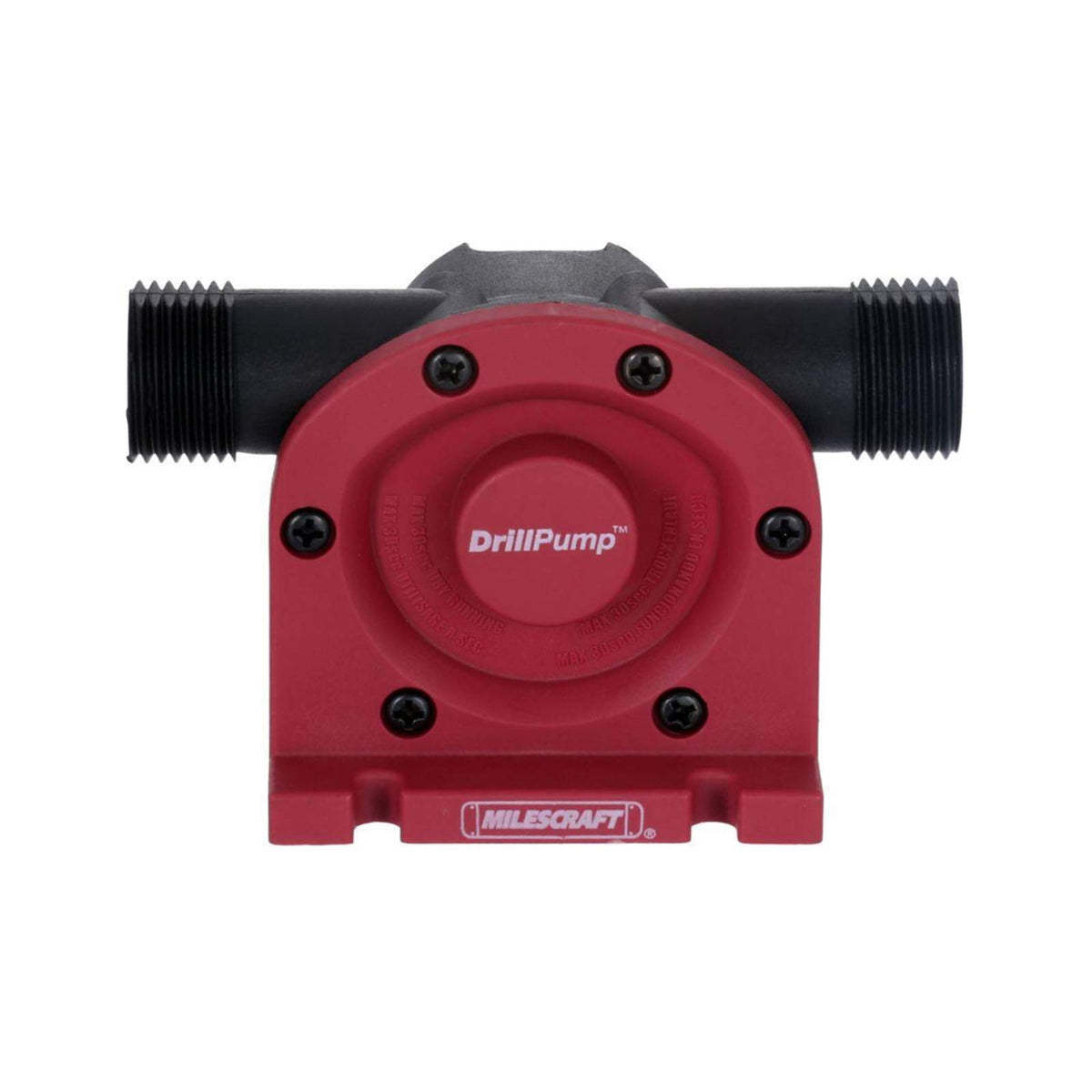 Milescraft DrillPump750 setup image showing readiness for water transfer