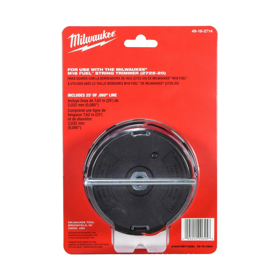 Milwaukee Easy Load trimmer head demonstrates simple line loading for fast field setup.