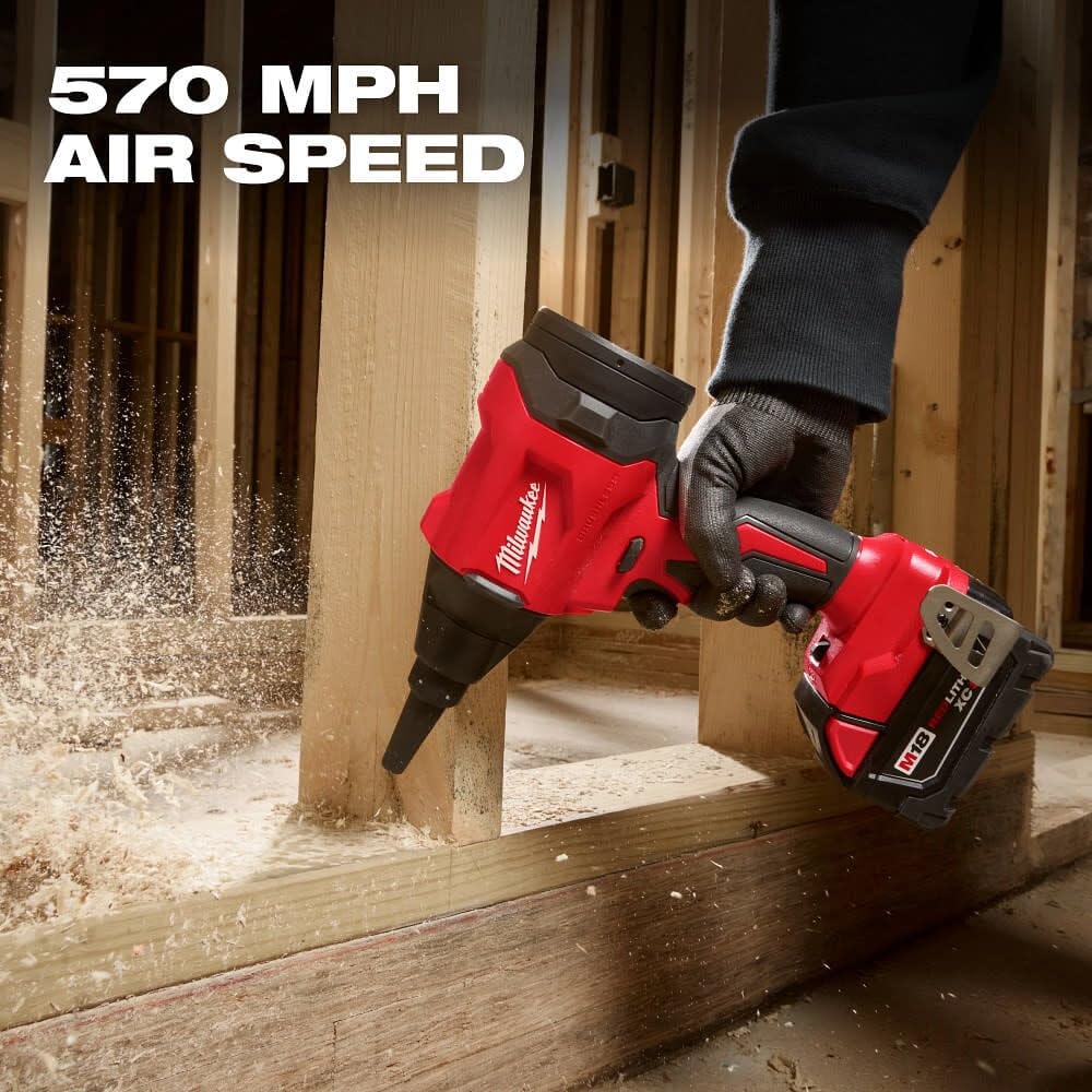 Milwaukee M18TRADE Brushless Precision Blower in action delivering targeted airflow
