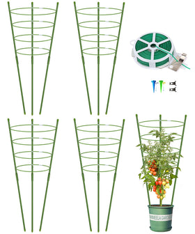 Mimeela tomato cage 36-inch supports upright growth in the garden.