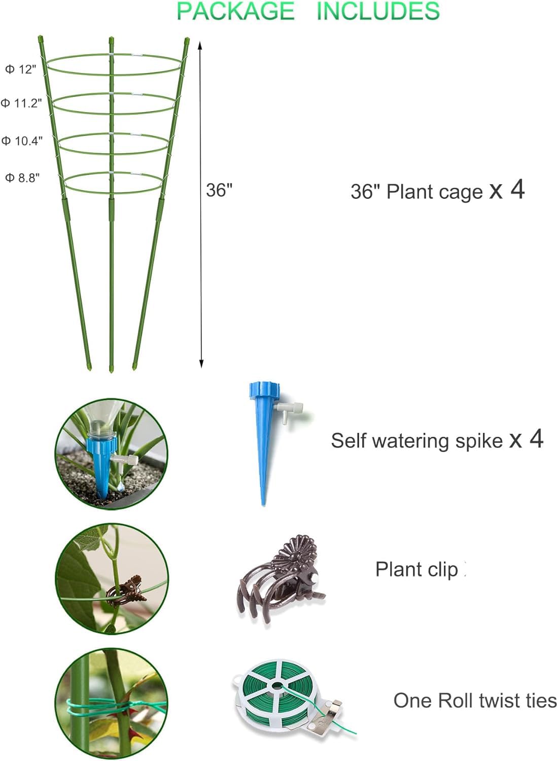 Mimeela plant support clips secure stems during growth.