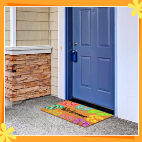 Mindsoft 18x30-inch welcome mat fits standard doorways and entryways