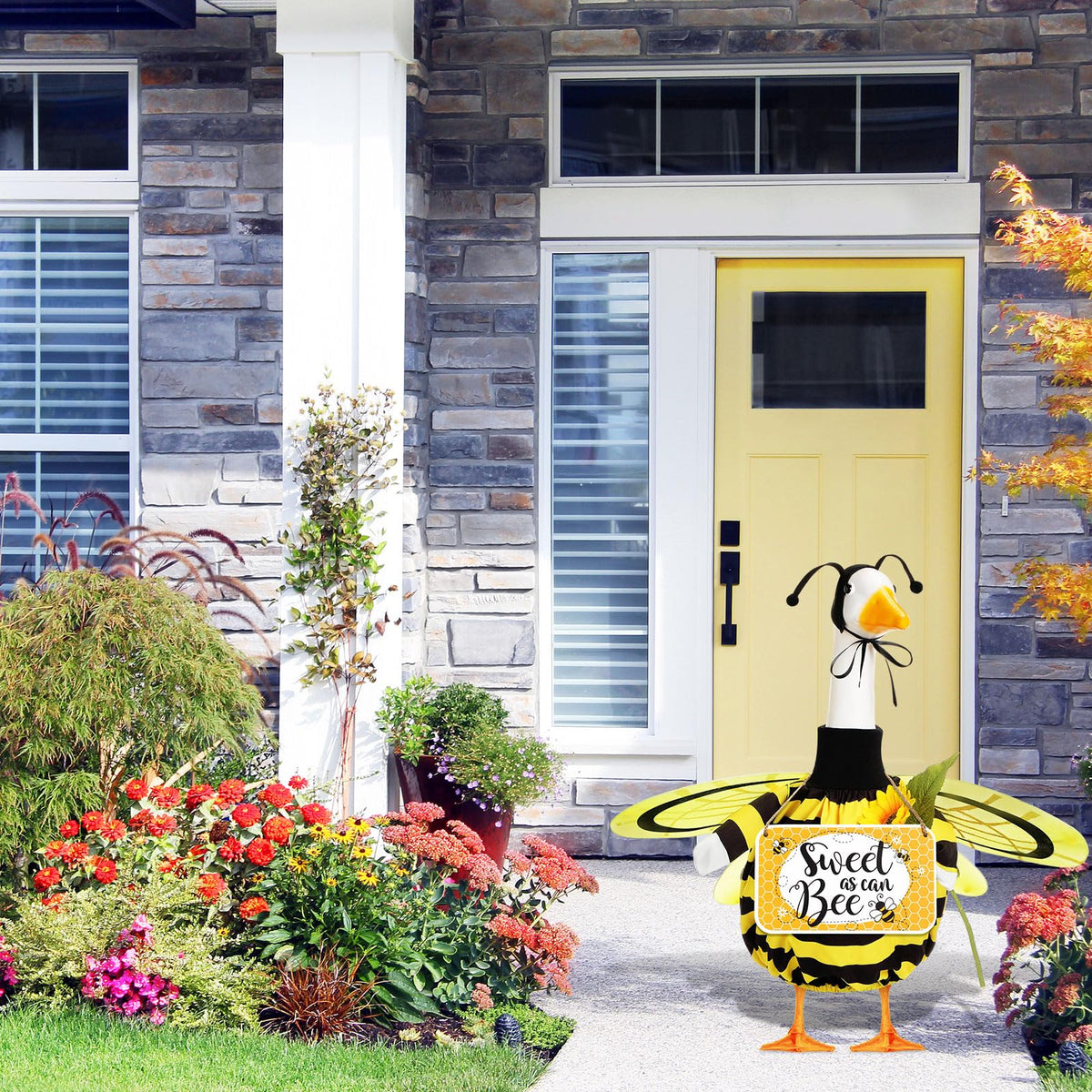 Mindsoft bee hat and wings complete the outdoor costume