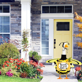 Mindsoft bee hat and wings complete the outdoor costume