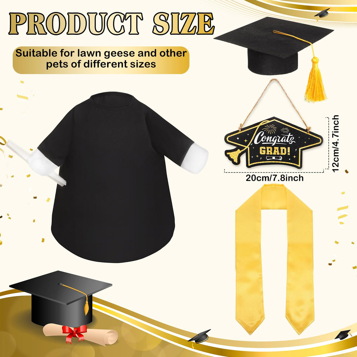 Mindsoft Congrats Grad wooden sign adds cheerful yard decor.