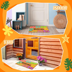 Mindsoft flip-flops pattern doormat adds vibrant beach-style decor