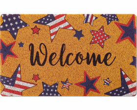 Mindsoft fourth of july doormat with stars pattern welcomes guests with patriotic style.