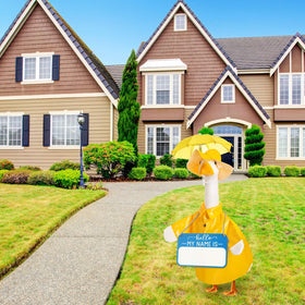 Mindsoft goose statue decor for outdoor yard display.
