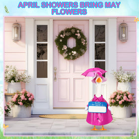 Mindsoft goose statue outfit set boosts spring yard appeal and charm