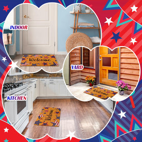 Mindsoft Independence Day rug with non-slip backing stays in place during busy entrances.