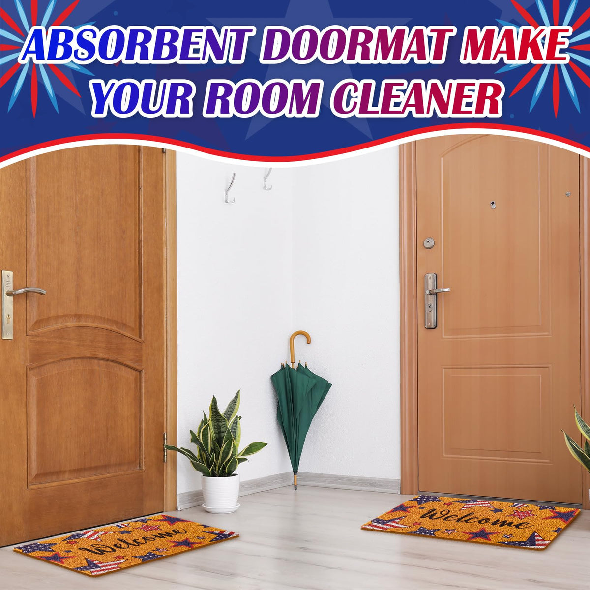 Mindsoft memorial-day decor doormat versatile for hallway, kitchen, or entryways.
