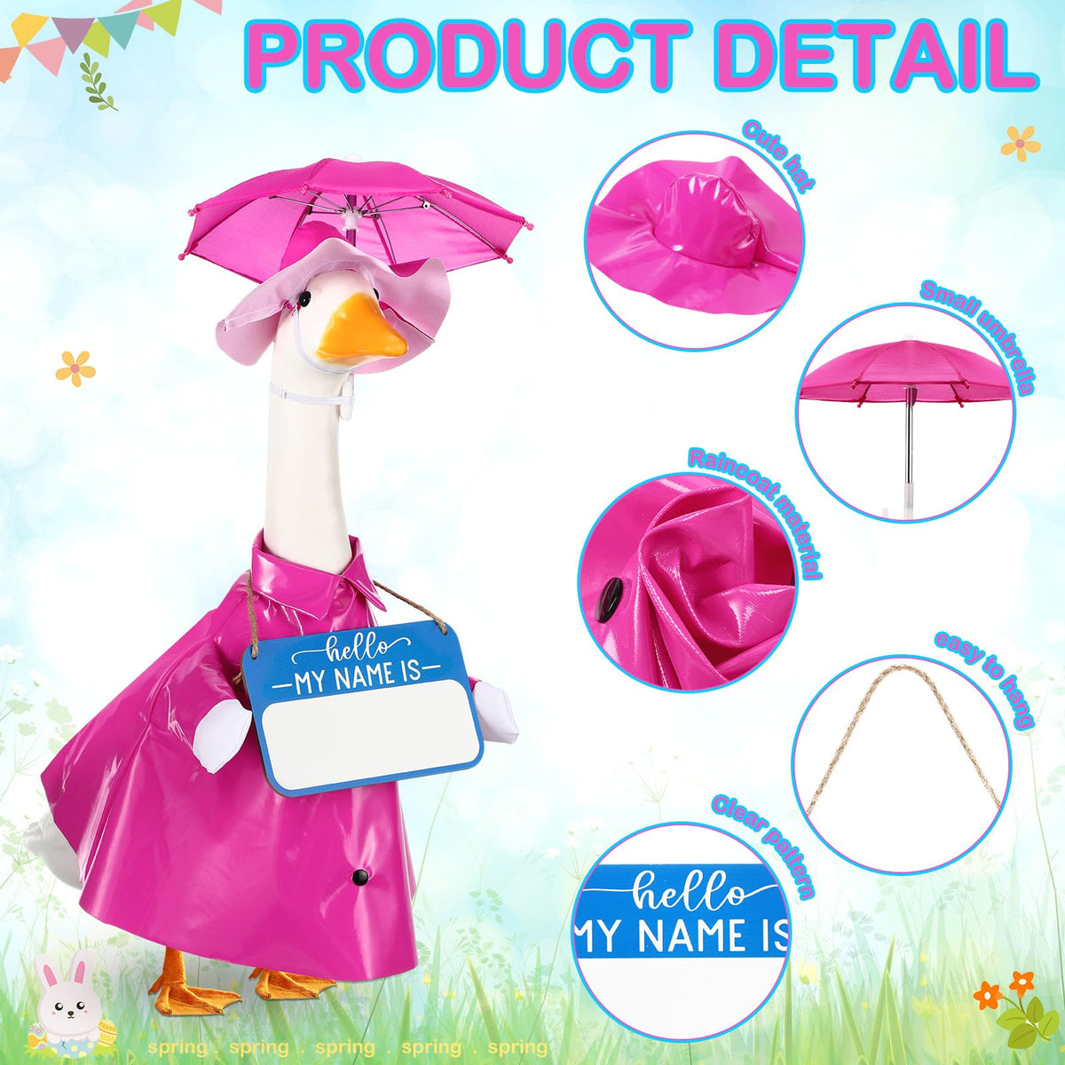 Mindsoft wooden sign enhances the outdoor goose display with personalized flair