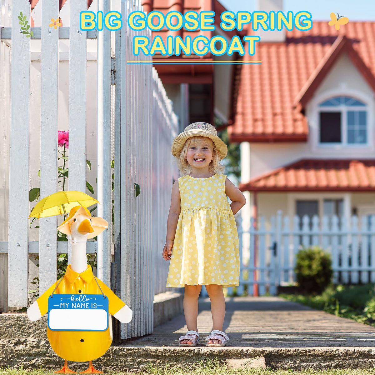 Bright yellow outfit brightens outdoor decor for springtime curb appeal.
