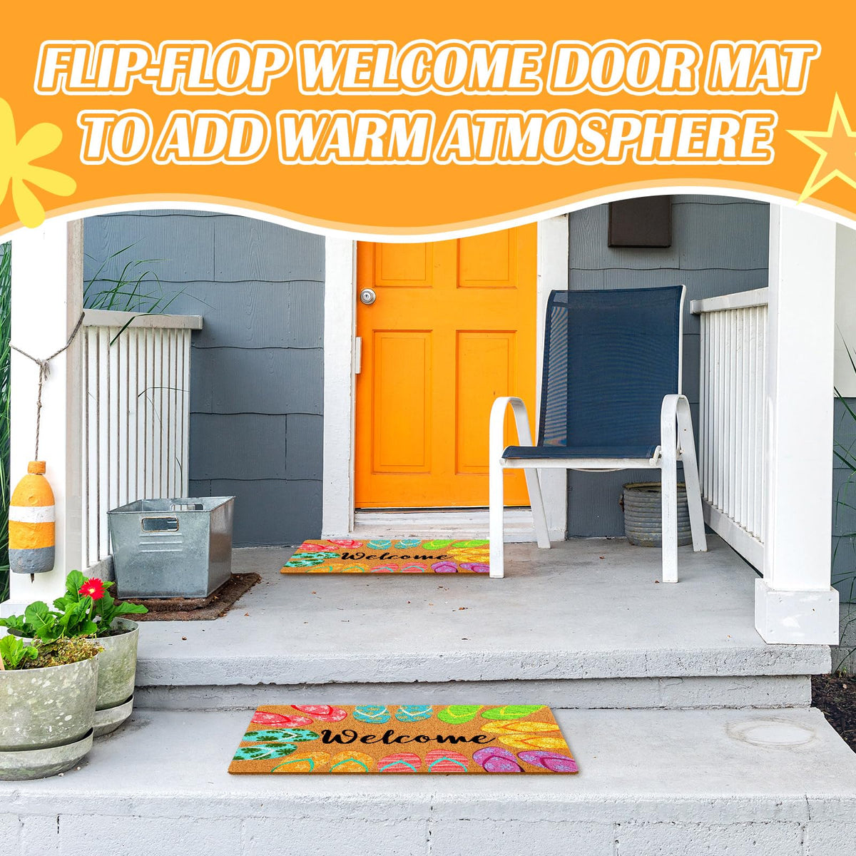 Mindsoft beach-theme mat enhances seasonal welcome at entry