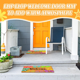 Mindsoft beach-theme mat enhances seasonal welcome at entry
