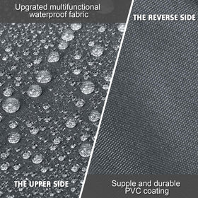 Mindsoft waterproof fabric cushion cover demonstrates rain protection and easy wipe-clean care.