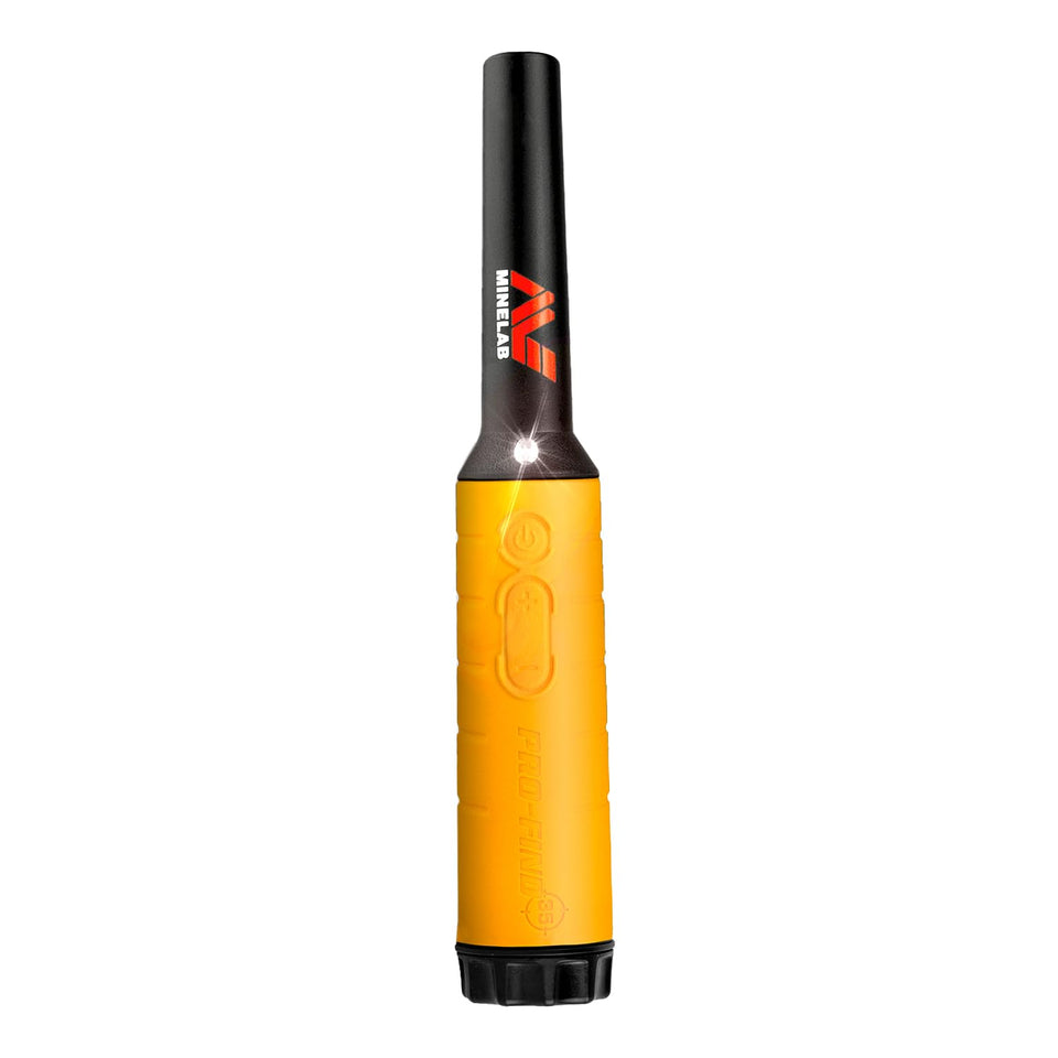 MINELAB PRO-FIND 35 built-in flashlight illuminates targets in low light for quick recovery.