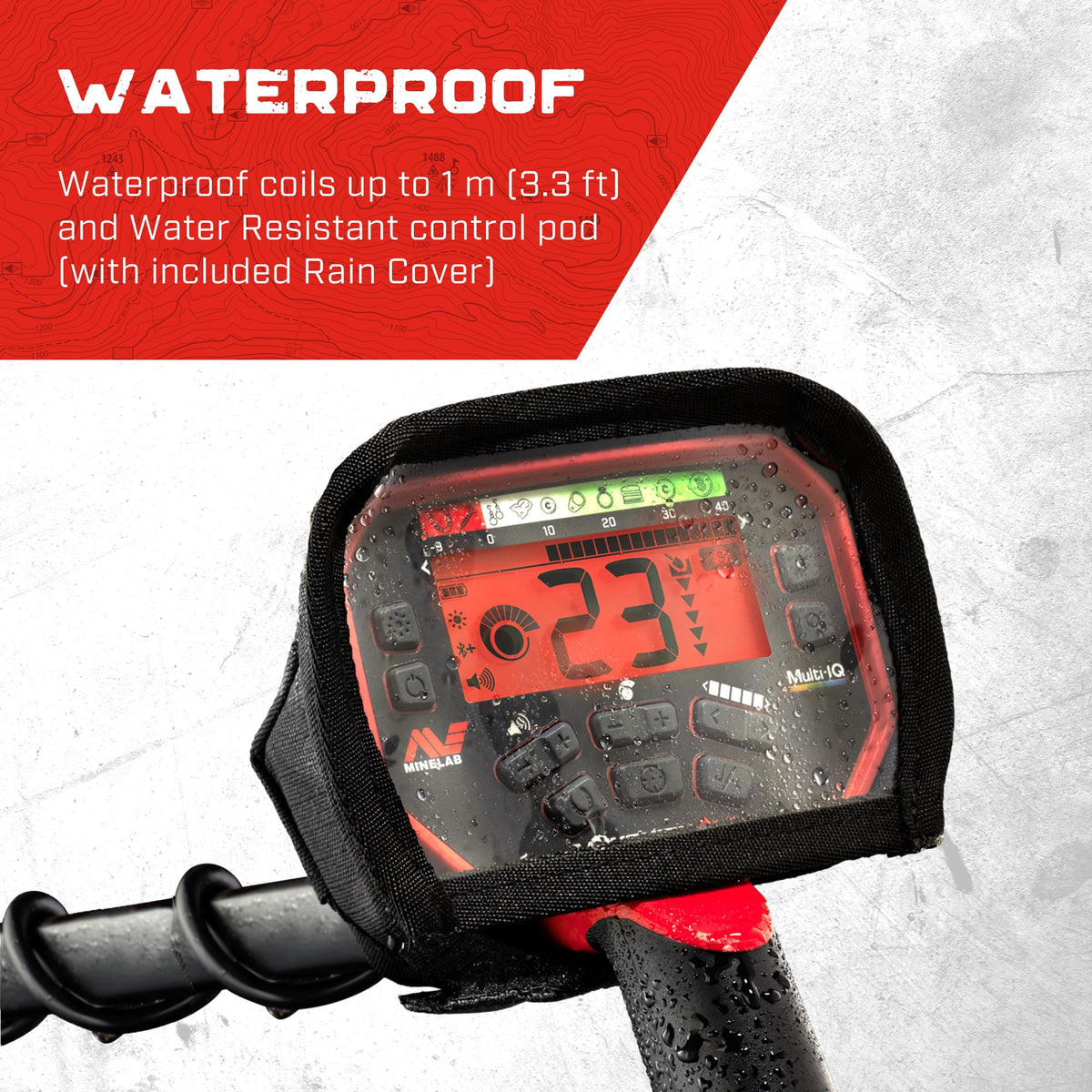 MINELAB Vanquish 540 kit includes wired headphones and rain cover