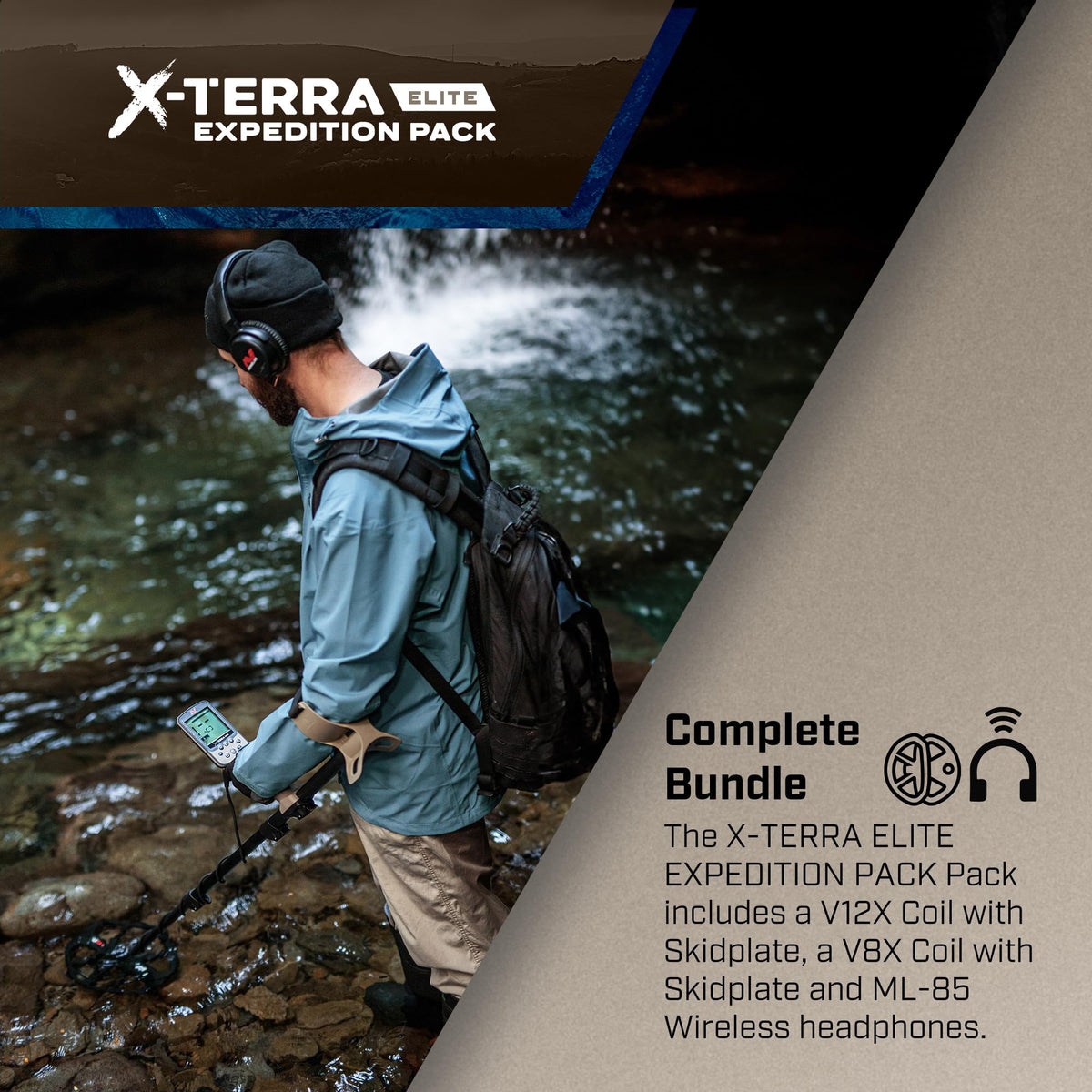 X-Terra Elite Expedition in shallow water demonstrating waterproof capability
