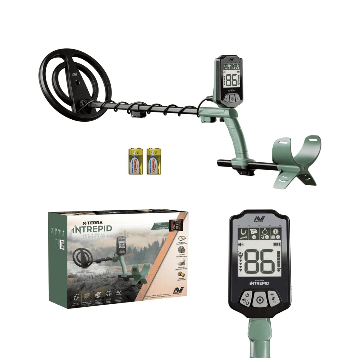 MINELAB X-Terra Intrepid waterproof coil lets you search shallow water confidently.