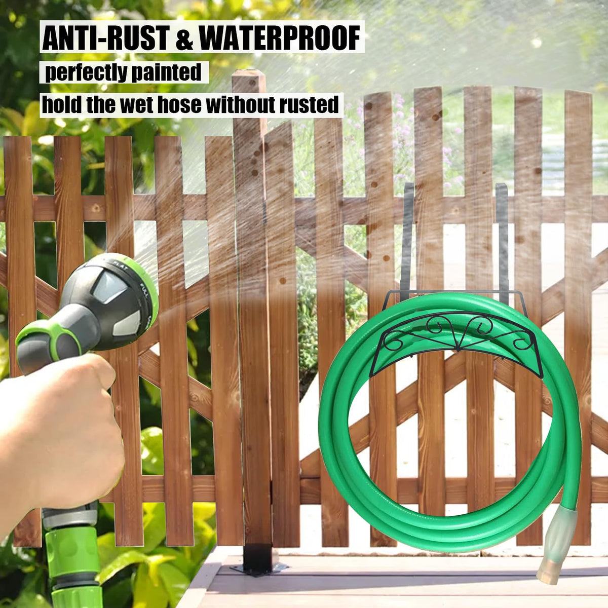MINGFANITY garden hose holder side fence wall keeps yard organized