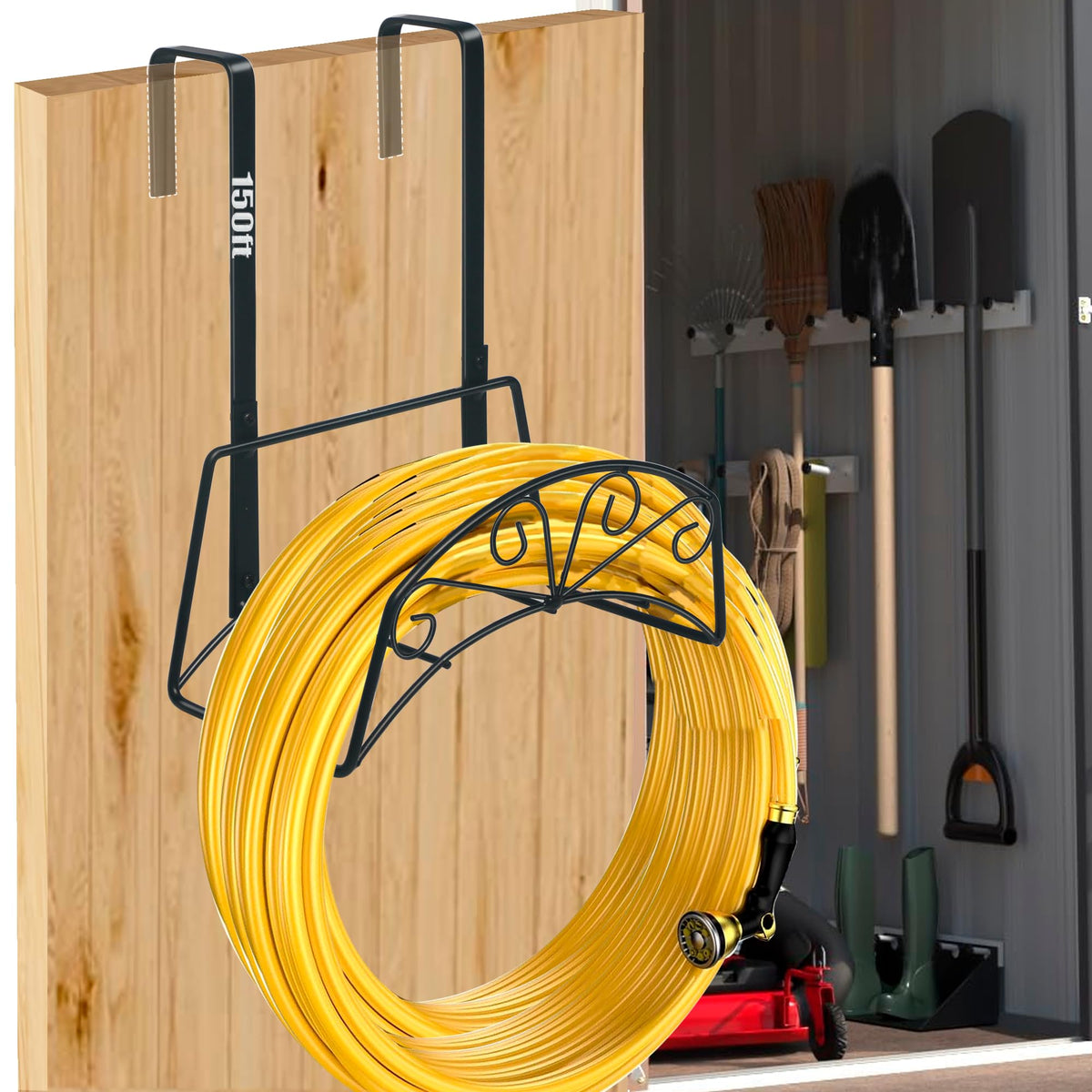 MINGFANITY multi-use hose hanger keeps cords and bikes organized