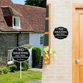 MINGHONG no soliciting sign ideal for homes, offices, stores, and apartments