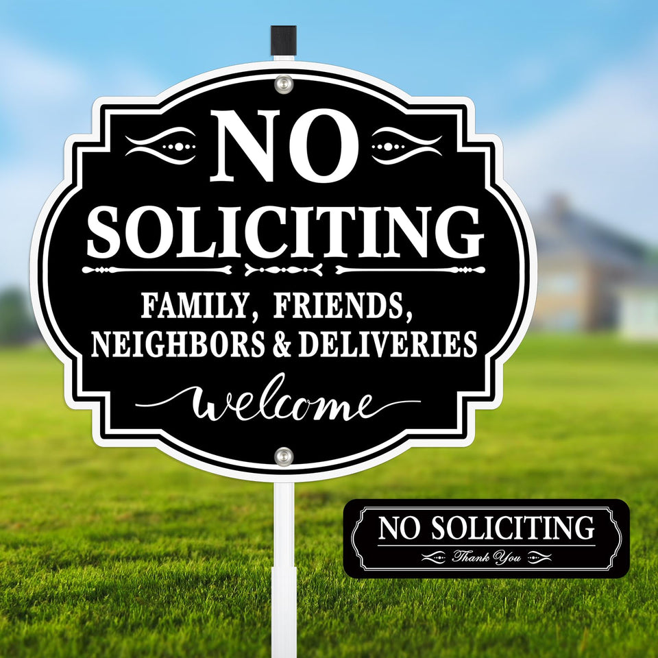 MINGHONG no soliciting sign panel with 12x28 inch display for yard privacy