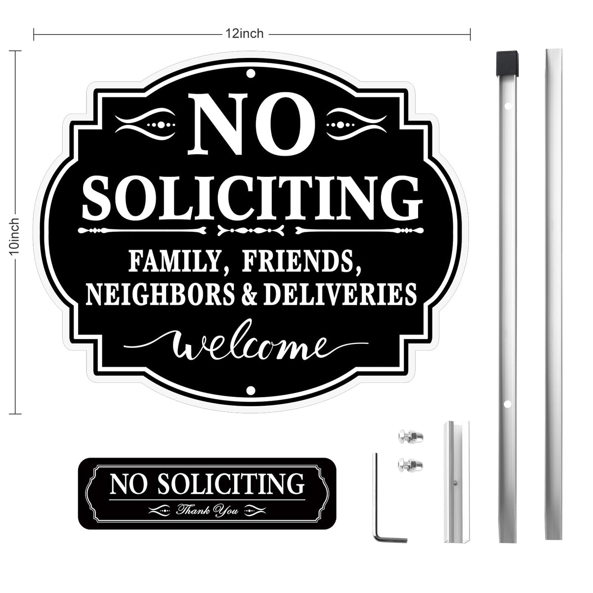 MINGHONG no soliciting sign reflective surface for 24/7 visibility