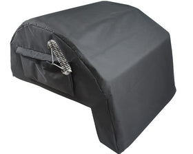 Mini Lustrous built-in grill cover front view shielding a 4-burner grill from rain and sun.