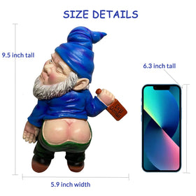 MINICAR gnome displays a cute butt, a unique lawn decor spark.
