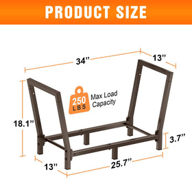 Minicloss firewood rack sturdy frame holding heavy wood for stable storage.