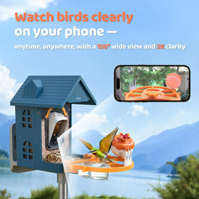 Minikey solar-powered bird feeder delivering eco-friendly energy