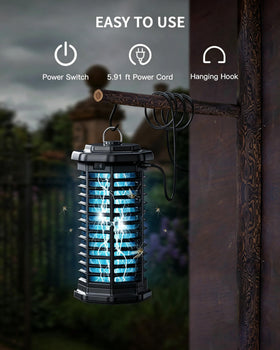 Minimoon Bug Zapper weatherproof exterior withstands rain for year-round outdoor use